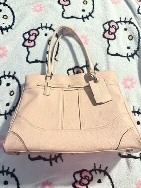 Guess Blush Pink Embossed Leather Tote